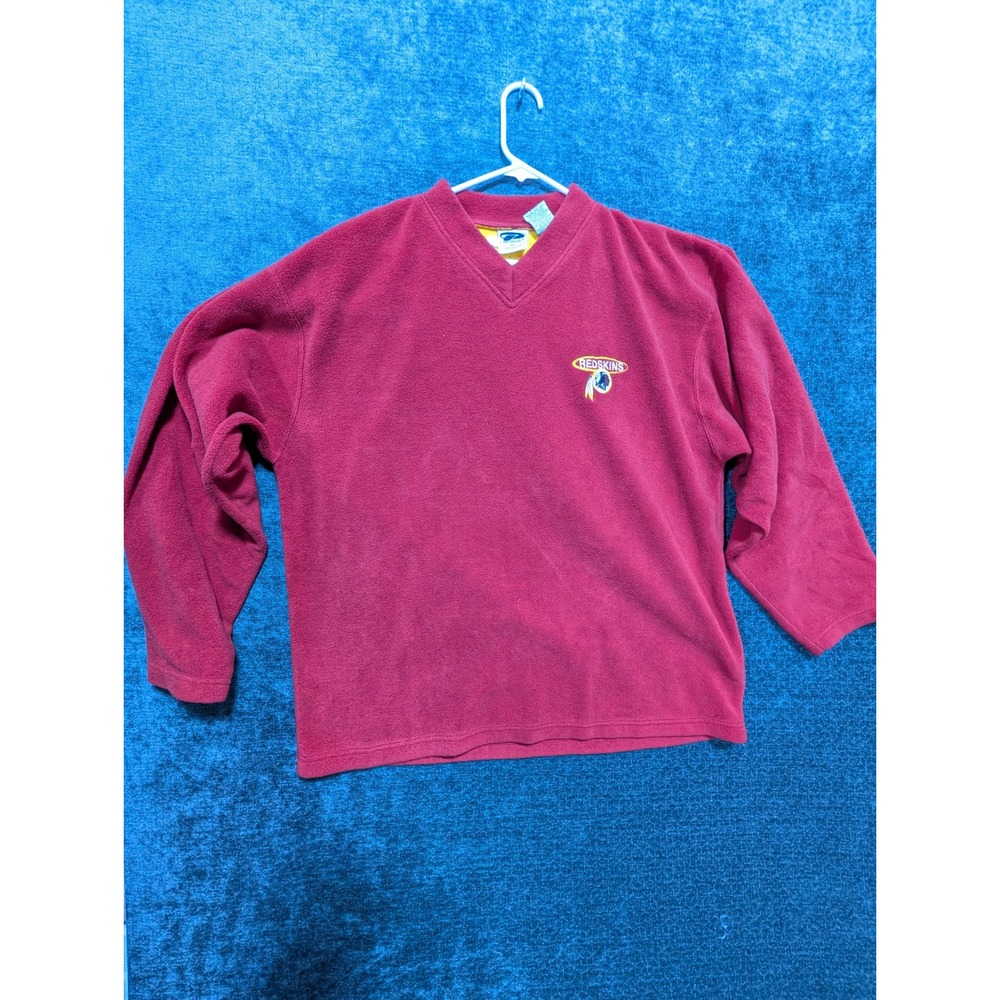 Vintage Washington Redskins Fleece Pullover Red XL The Edge 2000 NFLP‎ Mock Neck